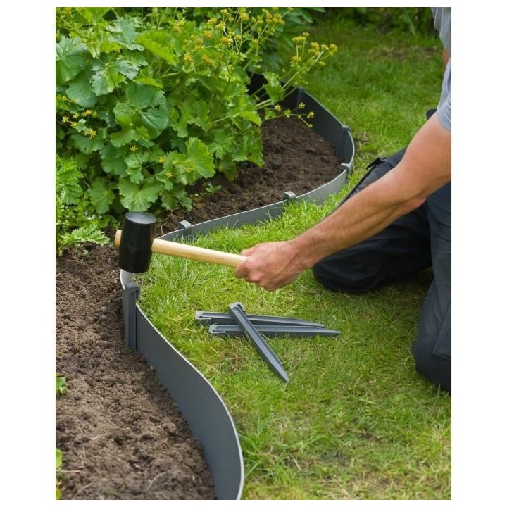 NATURE Sachet de 10 ancres pour bordure de jardin en polypropylene - H