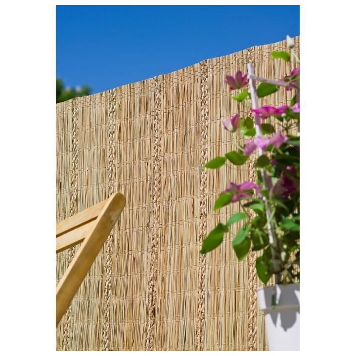 Canisse de carex tressé naturel - 1,2 x 3 m - 100% occultant - NATURE