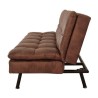 ZORA Banquette convertible clic-clac 3 places - Simili Marron et pieds en métal - L 188 x P 88 x H 88 cm