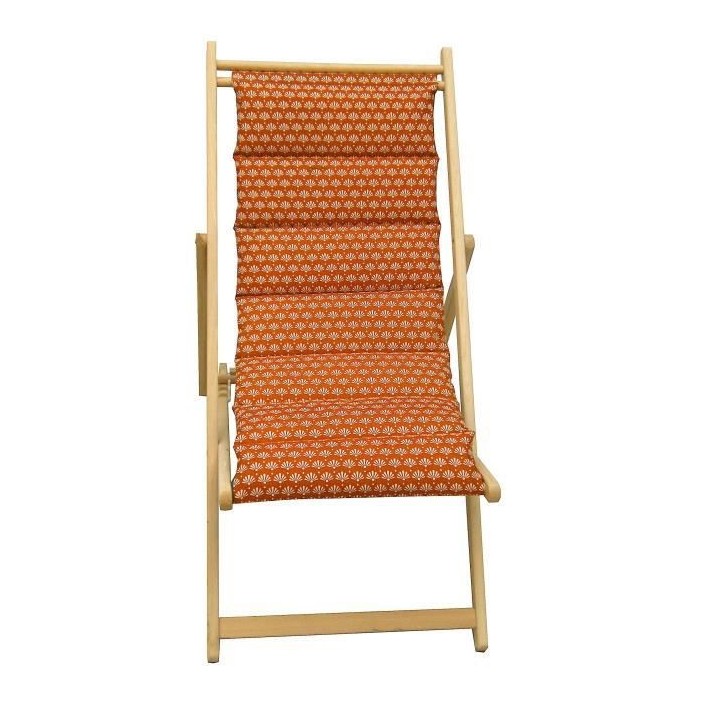 JARDIN PRIVE Chilienne matelassée en bois Helsinki poterie - Toile am