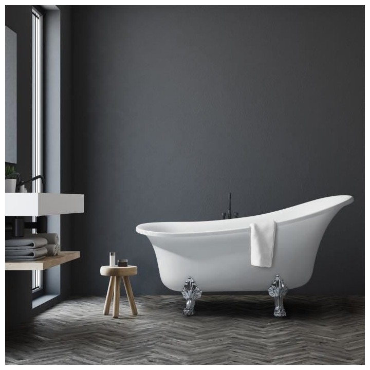 OCEANIC Baignoire ilot Lyrã - Design rétro - L.160 x I.69 x H.79 cm