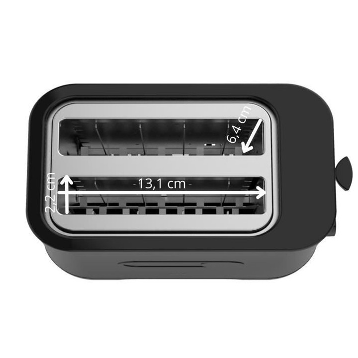 OCEANIC OCEAGP2FB Grille pain fentes fines - Noir