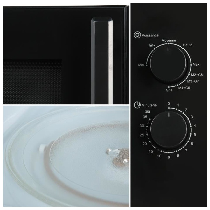 Micro-ondes grill OCEANIC MO20BG Noir L45 x H24 x P32,1 cm 20L