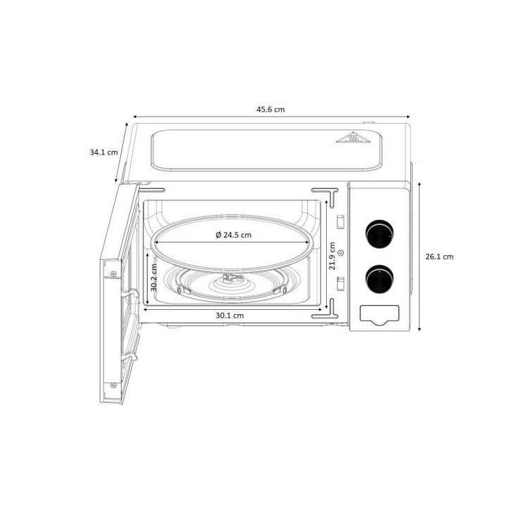 Micro-ondes OCEANIC MO20W11 Blanc 45,4 x H26,1 x P32,6 cm - 20L