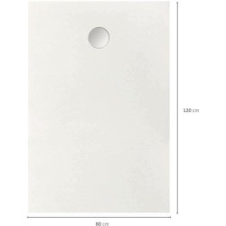 Receveur de douche en résine - Rectangulaire - 120x80x3,5 cm - OCEANIC - Blanc -Bonde de vidage et pieds inclus - Morenã