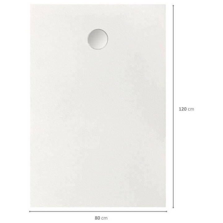 Receveur de douche en résine - Rectangulaire - 120x80x3,5 cm - OCEANI