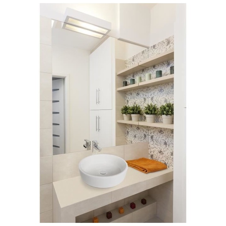 Vasque a poser en céramique forme ronde OCEANIC - 36x36x12,5 cm Segur