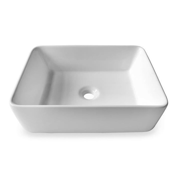 Vasque a poser en céramique forme rectangle OCEANIC - 48x37,5x13,5 cm