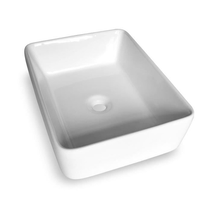 Vasque a poser en céramique forme rectangle OCEANIC - 48x37,5x13,5 cm
