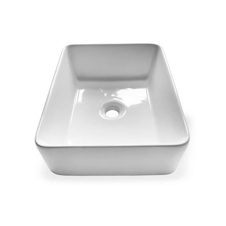 Vasque a poser en céramique forme rectangle OCEANIC - 48x37,5x13,5 cm
