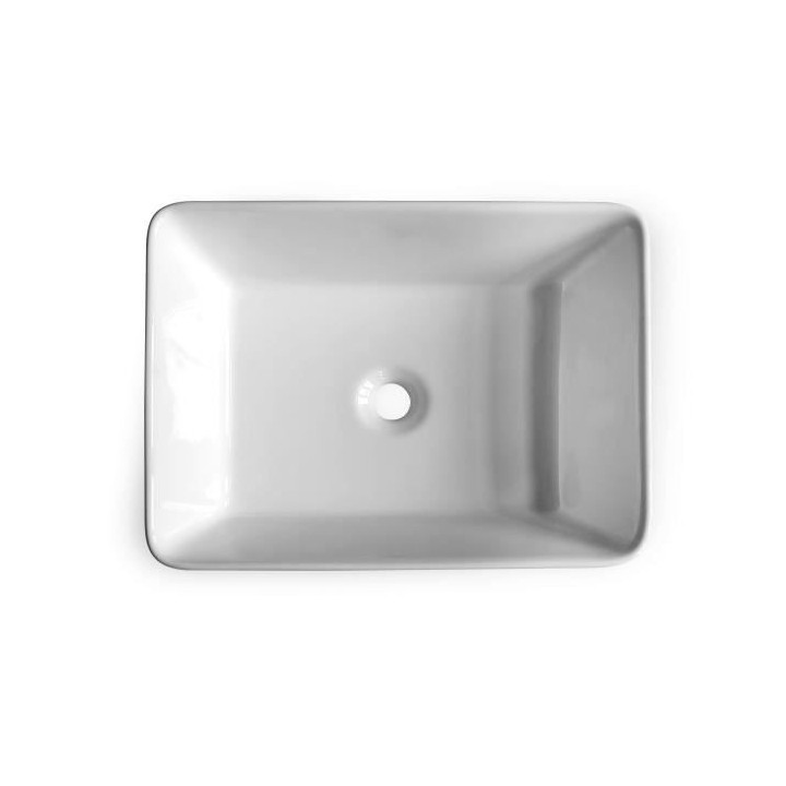 Vasque a poser en céramique forme rectangle OCEANIC - 48x37,5x13,5 cm