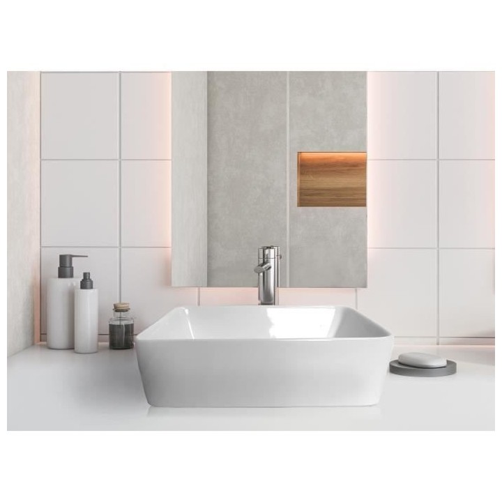 Vasque a poser en céramique forme rectangle OCEANIC - 48x37,5x13,5 cm