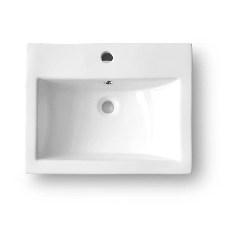 Vasque a poser en céramique forme rectangle OCEANIC - 52,5x41,5x16 cm