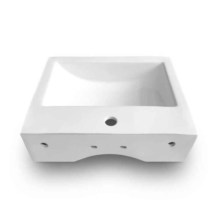 Vasque a poser en céramique forme rectangle OCEANIC - 52,5x41,5x16 cm