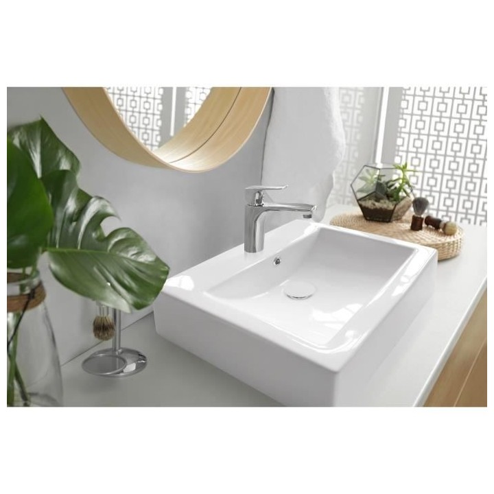 Vasque a poser en céramique forme rectangle OCEANIC - 52,5x41,5x16 cm