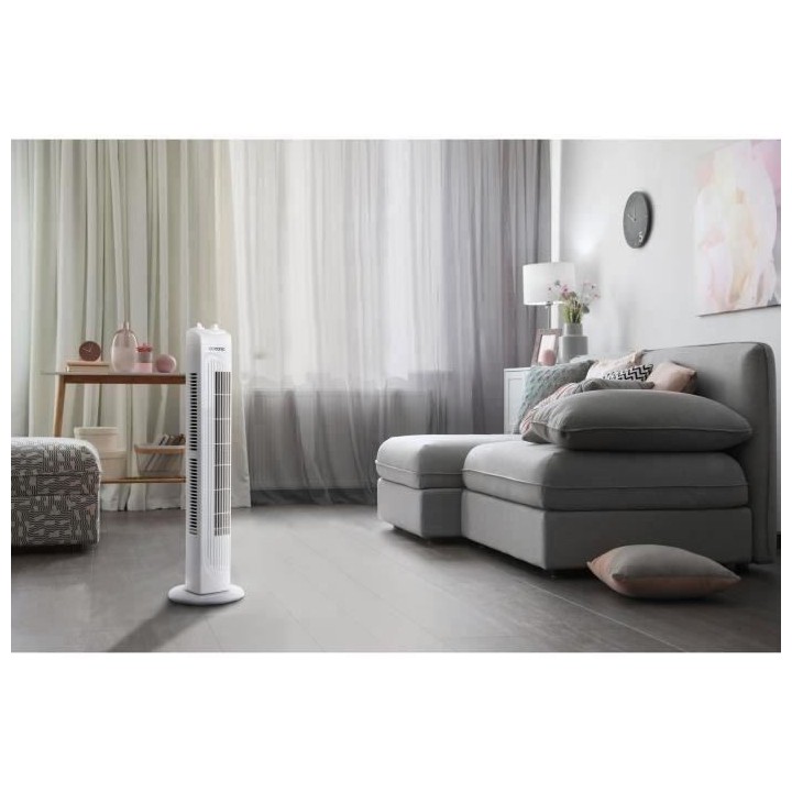 Ventilateur colonne OCEANIC - 45W - Hauteur 78 cm - 3 vitesses - Oscil