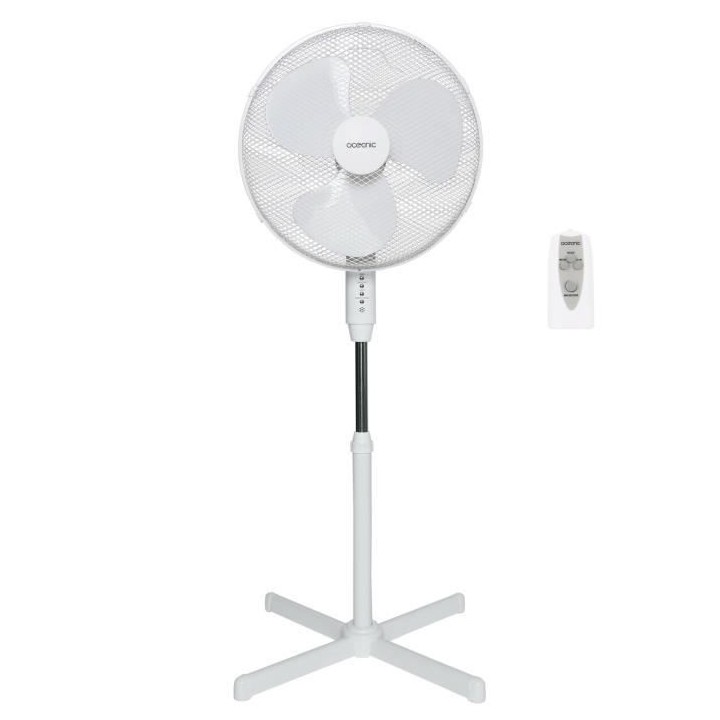 Ventilateur sur pied OCEANIC - 45W - Diametre 40 cm - 3 vitesses - Osc
