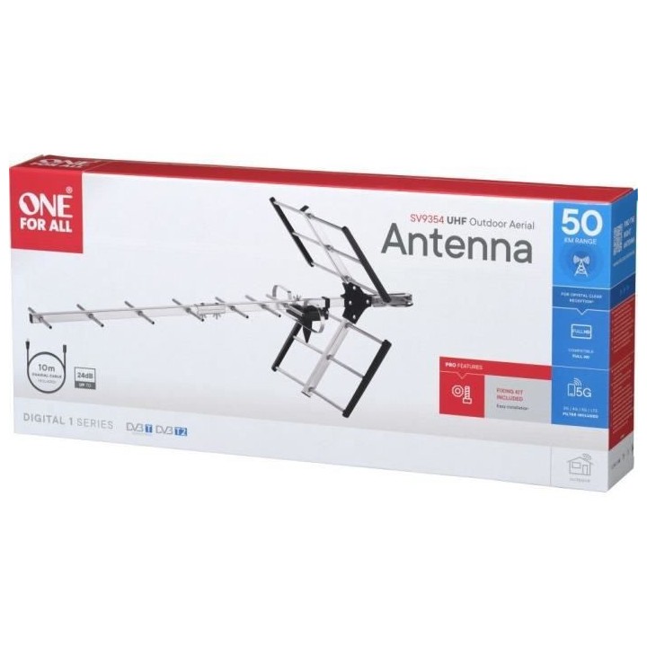 Antenne TV Extérieure ONE FOR ALL SV9354 Professional Line amplifiée