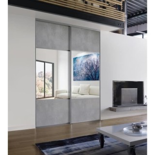 OPTIMUM Kit Portes de placard coulissantes - L180 cm x H250 cm - Déco