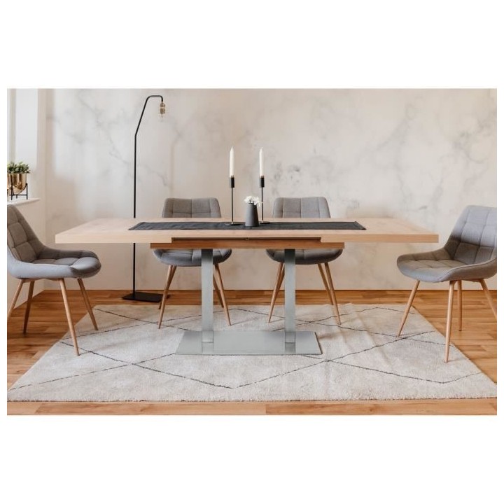 ORLANDO Table a manger a rallonge - Style contemporain - Décor chene