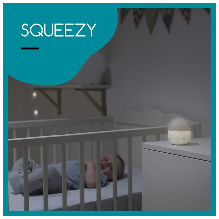 Babymoov Veilleuse LED a capteur Squeezy Gris et blanc