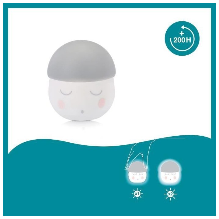 Babymoov Veilleuse LED a capteur Squeezy Gris et blanc