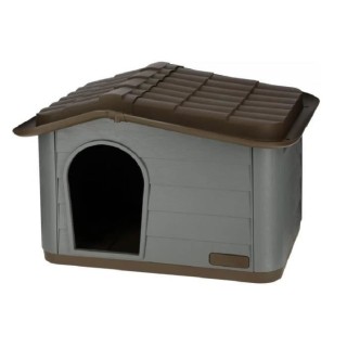 Maison pour chats Paola Eco KERBL - 60 x 51 x 41 cm - Gris et marr