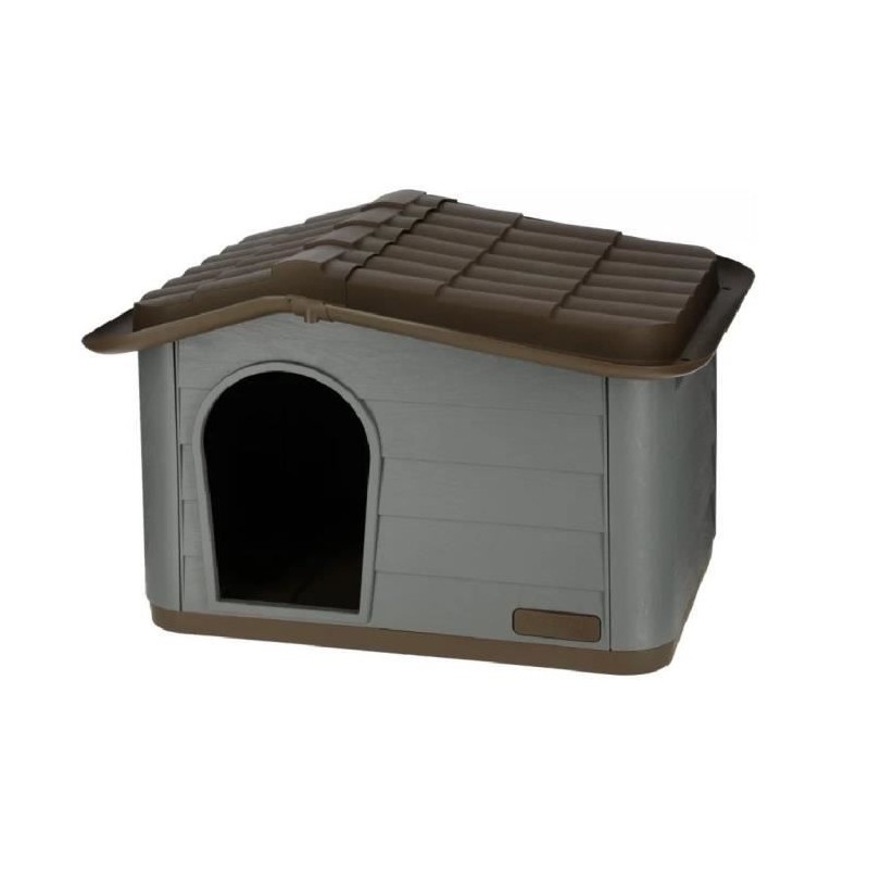 Maison pour chats Paola Eco KERBL - 60 x 51 x 41 cm - Gris et marron - Plastique recyclé