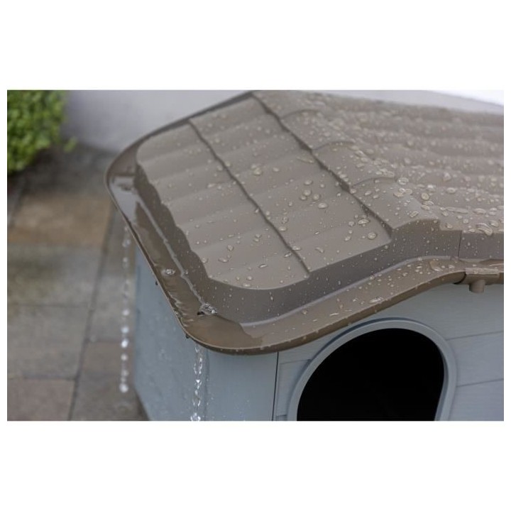 Maison pour chats Paola Eco KERBL - 60 x 51 x 41 cm - Gris et marr