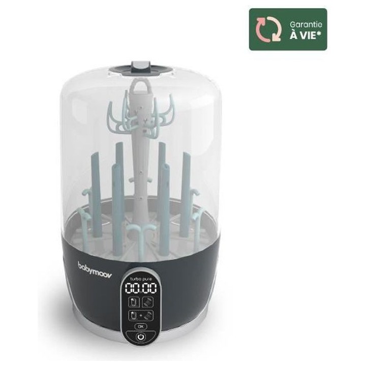Babymoov Turbo Pure Stérilisateur Biberons Vapeur Electrique 2 en 1,