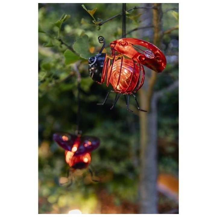 Coccinelle solaire clipsable - En plastique - Durée d'illumination 8
