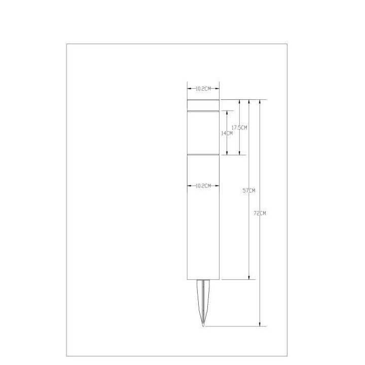 GALIX - Borne solaire inox H72 - Nombre de Lumens : 50 - Durée maximu