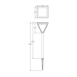 Balise solaire inox diffuseur verre perlé 25 lumens blanc chaud