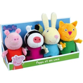 Jemini peppa pig coffret peluche +/- 17 cm : peppa et ses amis zoe zeb
