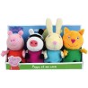 Jemini peppa pig coffret peluche +/- 17 cm : peppa et ses amis zoe zebre, rebecca lapin ou candy chat