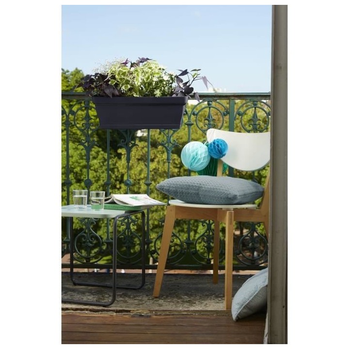 Jardiniere pour balcon - Jardiniere avec support - 49x28x20,5 cm - Con