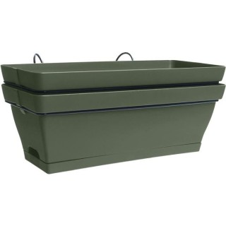 Jardiniere pour balcon - Jardiniere avec support - 49x28x20,5 cm - Con