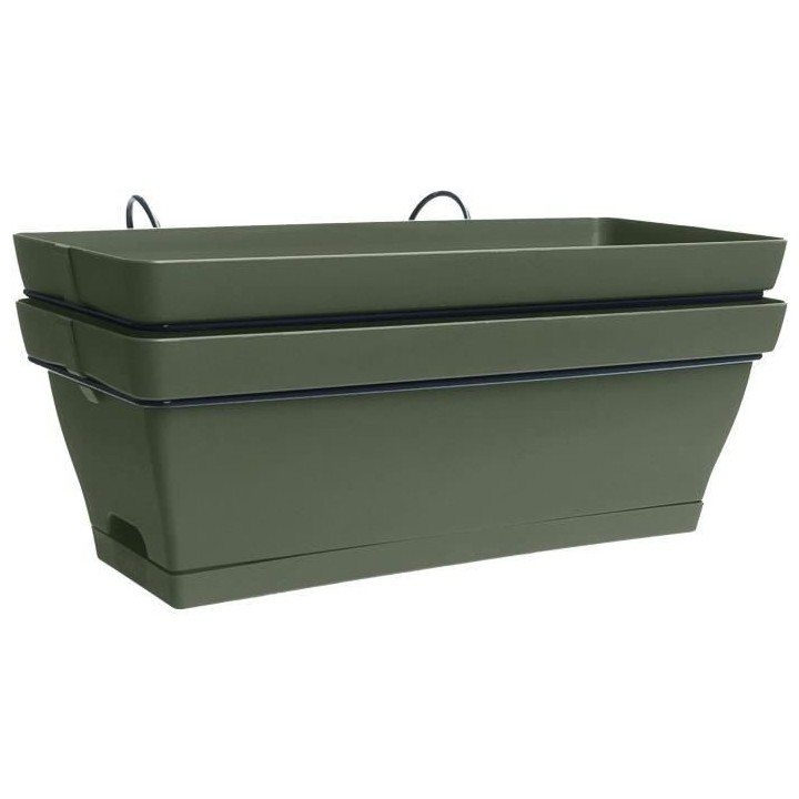 Jardiniere pour balcon - Jardiniere avec support - 49x28x20,5 cm - Con