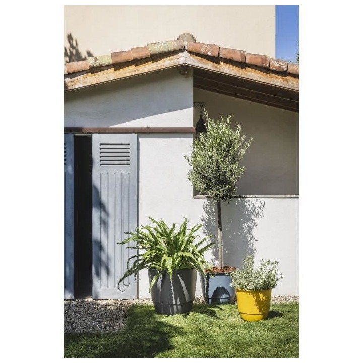 Pot de fleurs d'extérieur JOY - Pot Rond - Coloris Granite - Ø58,8 x