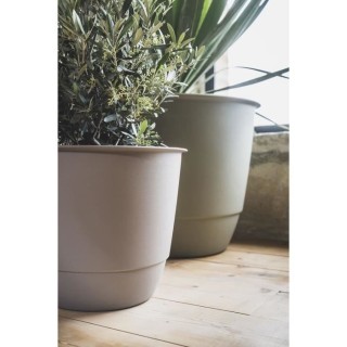 Pot de fleurs d'extérieur JOY, Pot Rond, Coloris Taupe - Ø48,8 x H.4