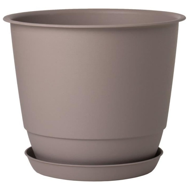 Pot de fleurs d'extérieur JOY - Pot Rond - Coloris Taupe - Ø58,8 x H