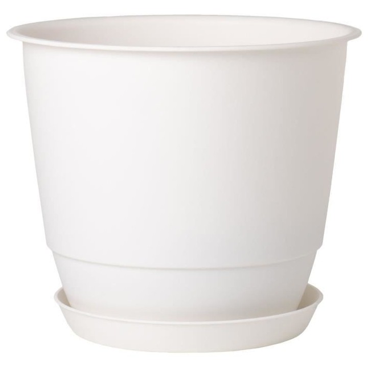 Pot de fleurs d'extérieur JOY - Pot Rond - Coloris Blanc - Ø58,8 x H