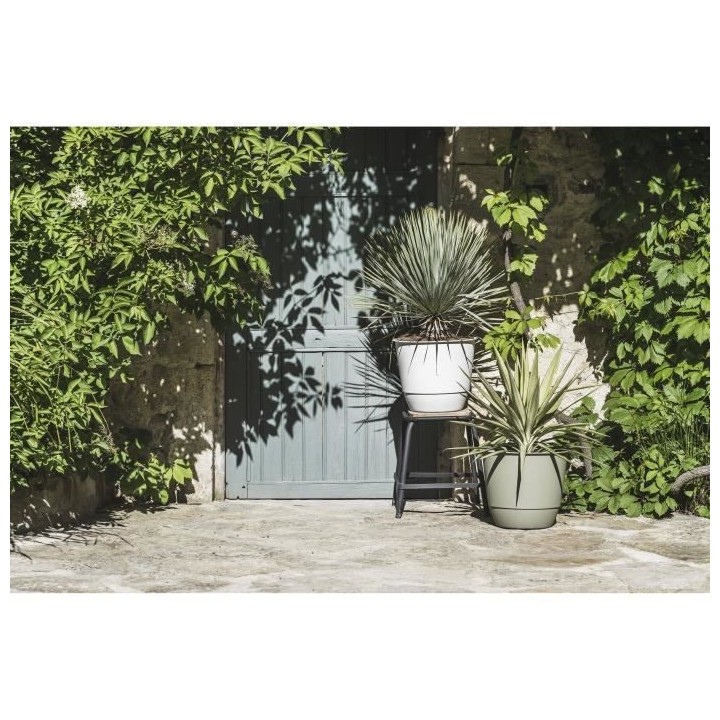 Pot de fleurs d'extérieur JOY - Pot Rond - Coloris Blanc - Ø58,8 x H