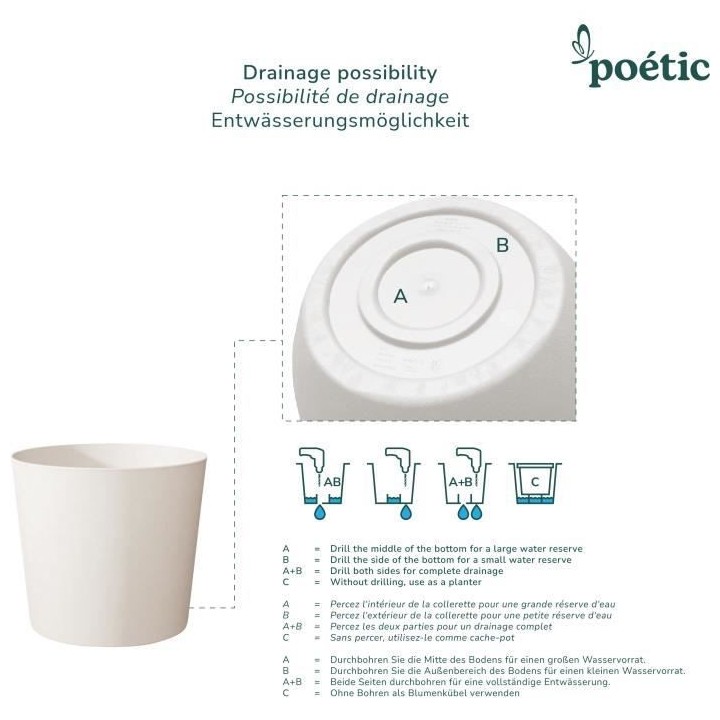 Pot de fleurs conique ELEMENT - Pour intérieur et extérieur - Finiti