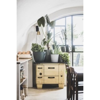 Pot de fleurs Rond d'extérieur ELEMENT, Coloris Ardoise, Ø30 cmx H.2