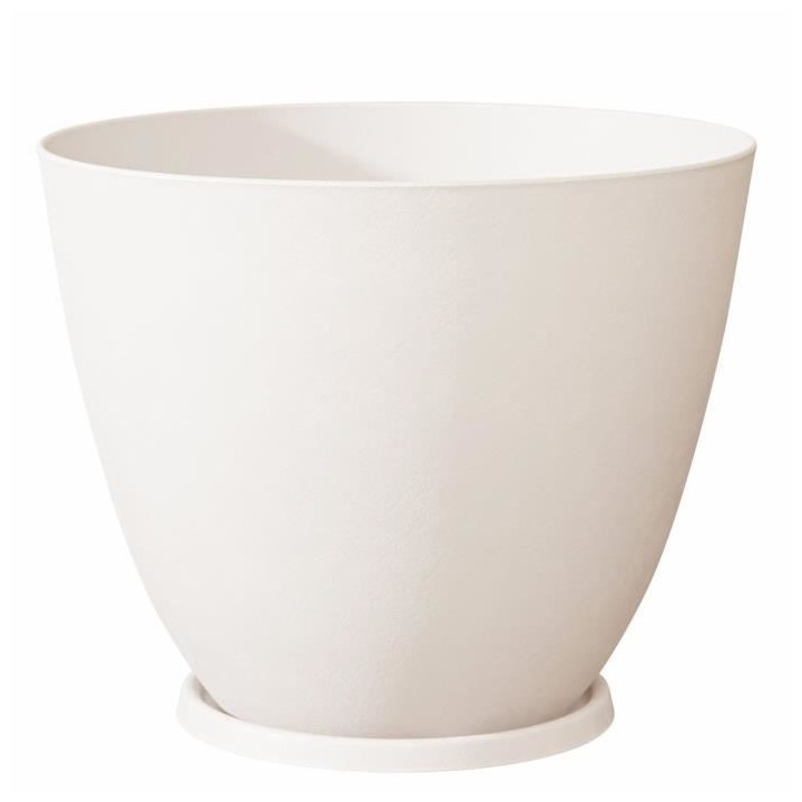 Pot de fleurs Rond d'extérieur ELEMENT, Coloris Blanc, Ø30 cmx H.23,