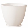 Pot de fleurs Rond d'extérieur ELEMENT, Coloris Blanc, Ø30 cmx H.23,5 cm - 10L -Garantie 5 ans contre UV et Gel - PoeTIC