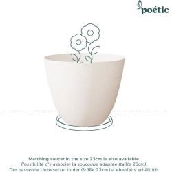 Pot de fleurs Rond d'extérieur ELEMENT, Coloris Blanc, Ø30 cmx H.23,5 cm - 10L -Garantie 5 ans contre UV et Gel - PoeTIC