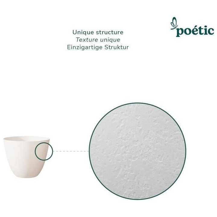 Pot de fleurs Rond d'extérieur ELEMENT, Coloris Blanc, Ø30 cmx H.23,