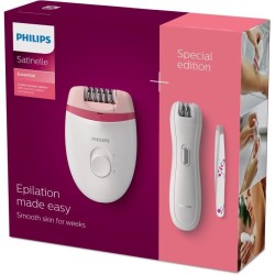 PHILIPS BRP506/00 Coffret Epilation Corps, Visage et Maillot - Epilateur électrique Satinelle Compact + Tondeuse zones sensible